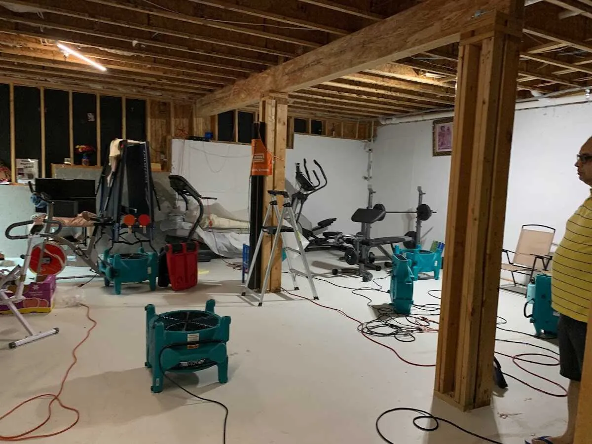 Basement drying equipment setup for Odor Removal & Deodorization in St. Cloud